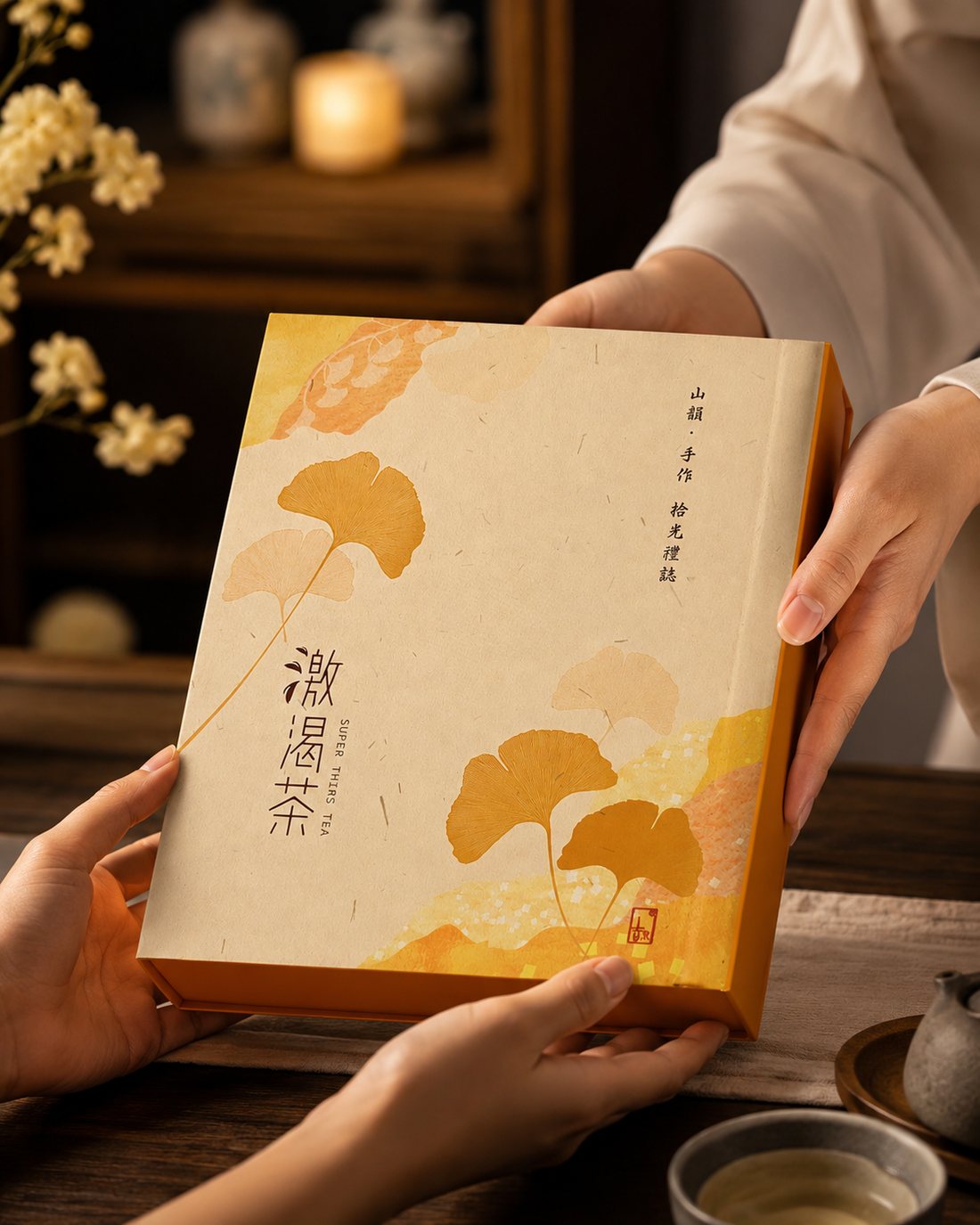 激渴茶禮盒送禮情境照